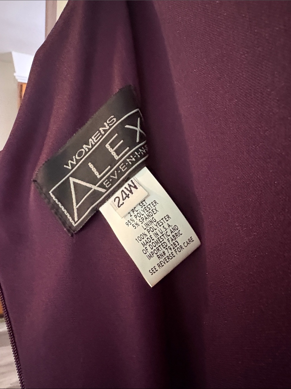 Alex Evenings Elegant Sleeveless Plum Maxi Dress with Scalloped Neckline - Picture 2 of 4